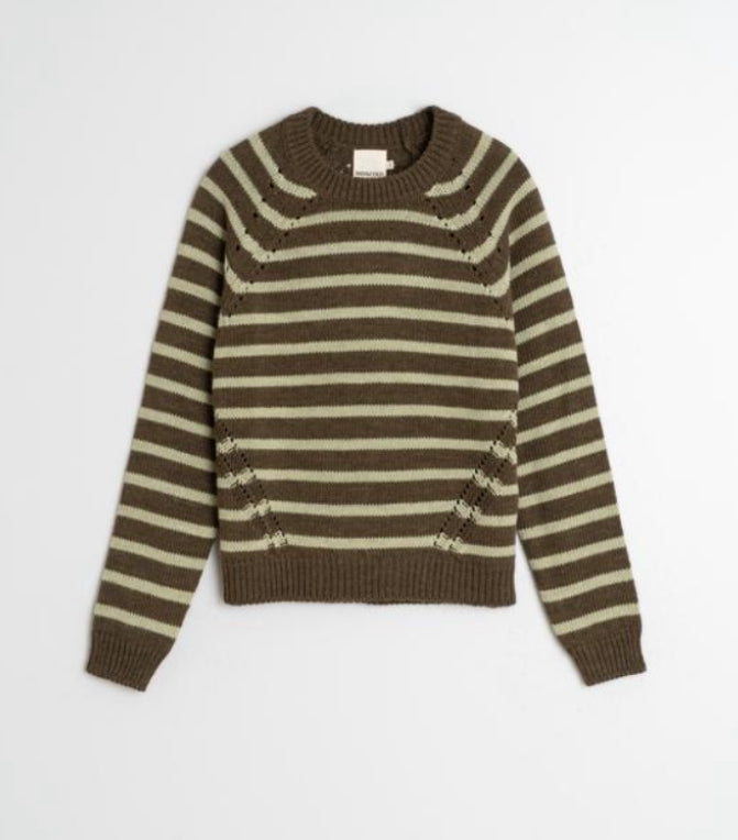 Nina Khaki Stripe Knit