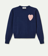 Load image into Gallery viewer, Clara Navy Fine Heart Knit
