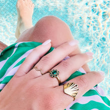 Load image into Gallery viewer, Stainless steel minimalist wave ring - gold
