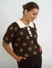 Load image into Gallery viewer, Willow Chocolate/Green Polka Knit
