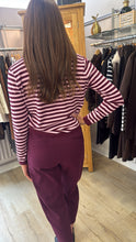 Load image into Gallery viewer, Willow Burgundy Barrel Trouser
