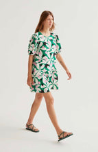 Load image into Gallery viewer, Clara Green Print Short Dress
