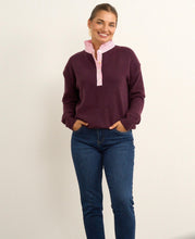 Load image into Gallery viewer, Willow Plum Knit with Pink Shirt Collar
