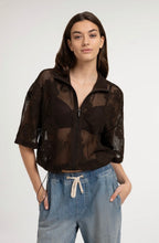Load image into Gallery viewer, Yaya Mesh Jacket with Embellishments Brown
