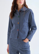 Load image into Gallery viewer, Clara Blue Peter Pan Shirt/Jacket
