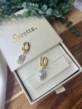 Load image into Gallery viewer, Sophia Pearl Hoops
