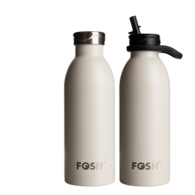Load image into Gallery viewer, FOSH Sea Salt | Vital 2.0 Insulated 500ml Reusable Bottle: Black / Both Lids
