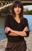 Load image into Gallery viewer, Yaya V Neck Sweater Chocolate
