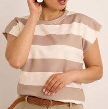Load image into Gallery viewer, Annabelle Beige Stripe Tee
