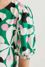 Load image into Gallery viewer, Clara Green Print Short Dress
