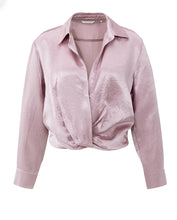 Load image into Gallery viewer, Yasmine Satin Blouse with elastic hem
