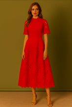 Load image into Gallery viewer, Brigitte Red Lace Dress
