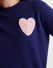 Load image into Gallery viewer, Clara Navy Fine Heart Knit
