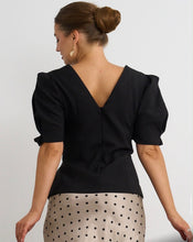 Load image into Gallery viewer, Willow Peplum Top Black
