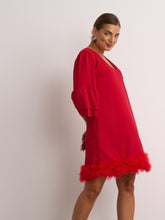 Load image into Gallery viewer, Quinn Red Feather Dress
