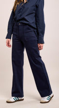 Load image into Gallery viewer, Tara Navy Wide Leg Jean
