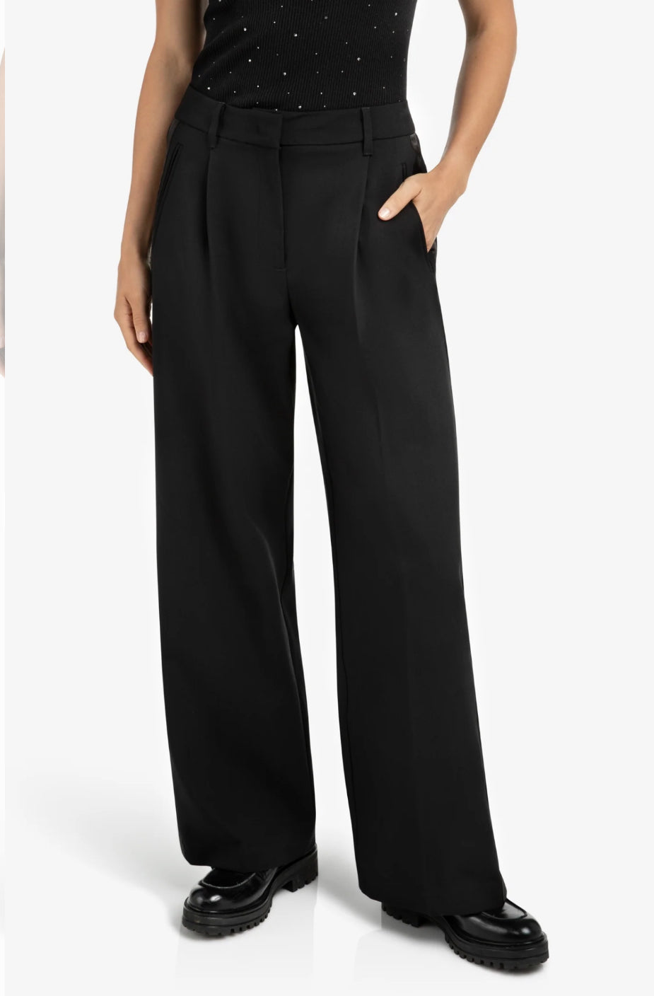 Yasmine Wide Leg Trs Black