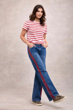 Load image into Gallery viewer, Tara Red Stripe Jeans

