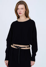 Load image into Gallery viewer, Skatie Black Camel Batwing Sweatshirt
