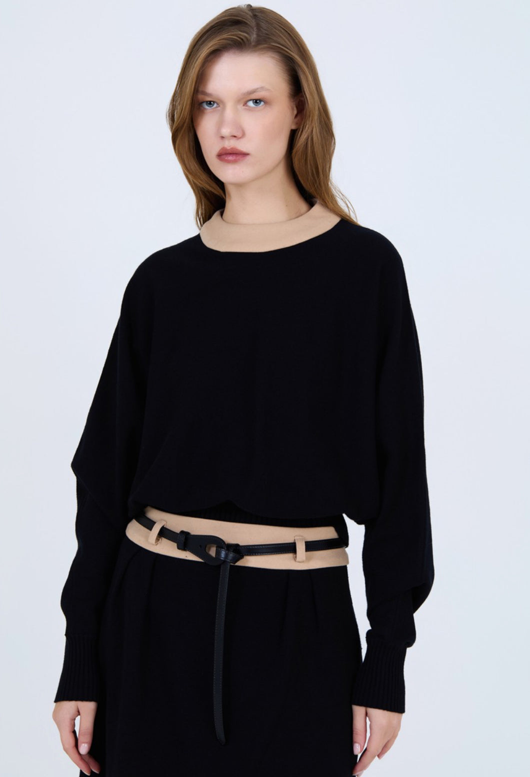 Skatie Black Camel Batwing Sweatshirt