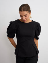 Load image into Gallery viewer, Willow Peplum Top Black
