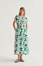 Load image into Gallery viewer, Clara Green Print Long Dress
