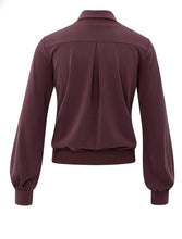 Load image into Gallery viewer, Yasmine Jersey layer Blouse Fudge Purple
