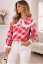 Load image into Gallery viewer, Kellie Gingham Blouse
