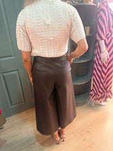 Load image into Gallery viewer, Feria Chocolate Brown Faux Leather Culotte
