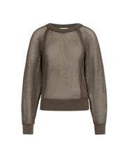 Load image into Gallery viewer, Yaya Mesh Knit Sweater Washed Brown
