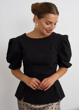 Load image into Gallery viewer, Willow Peplum Top Black
