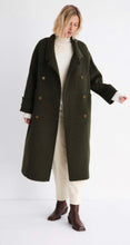 Load image into Gallery viewer, Molly Dew Double Breasted Long Coat Green
