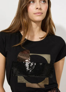 More and More Black Sequin Tee