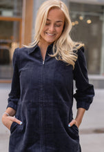 Load image into Gallery viewer, PartTwo Eyvor Corduroy Dress in Dark Navy
