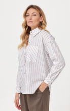 Load image into Gallery viewer, Feria Brown Pinstripe Shirt
