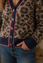 Load image into Gallery viewer, Annie Contrast Print Cardi Navy
