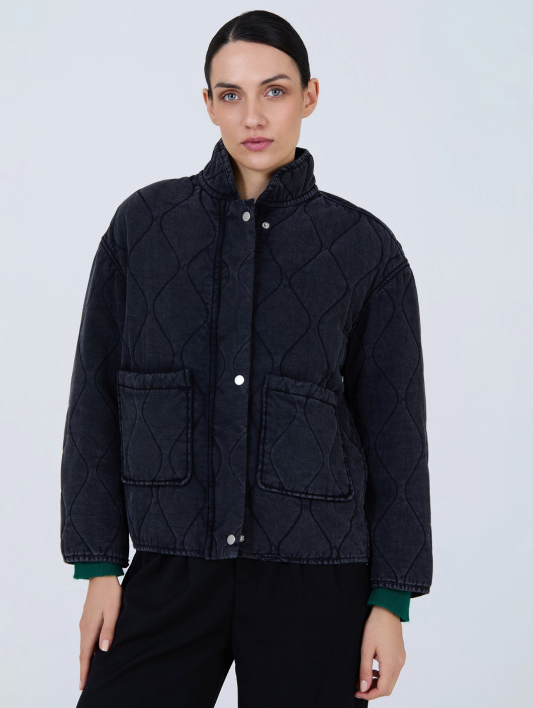 Skatie Denim Quilted Jacket