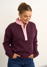 Load image into Gallery viewer, Willow Plum Knit with Pink Shirt Collar
