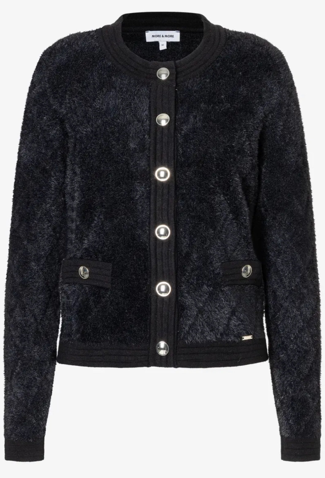 More and More Black Jacquard  Cardi