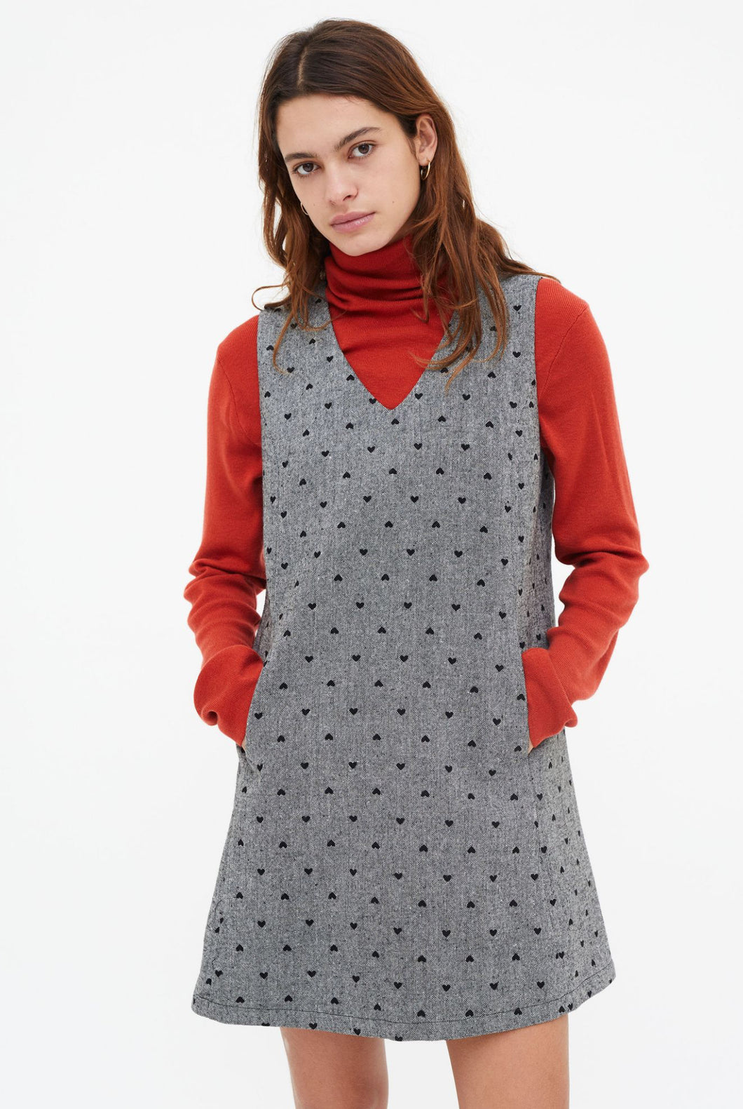 Clara Grey Heart Dress