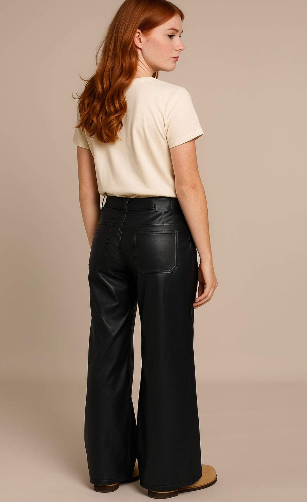 Tara Faux Leather Full Length Trouser