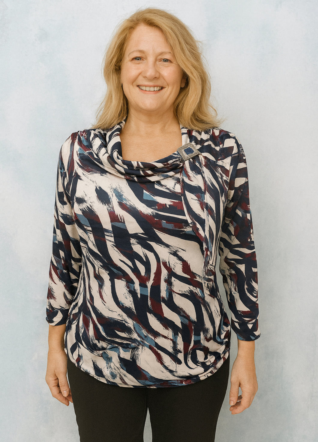 Yew Printed Scoop Top