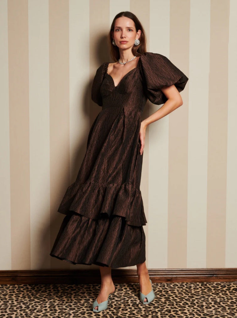 SJ Antiques Jacquard Midi Dress