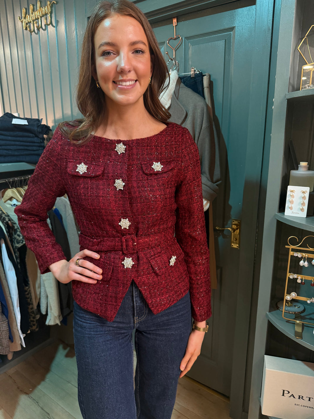 Lauren Red Tweed Jacket