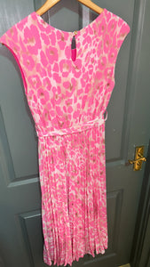 Elise pink print midi dress