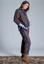 Load image into Gallery viewer, Allegra Brown Barrel Jeans with Denim Stripe
