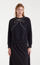 Load image into Gallery viewer, Clara Black Embellished Bow Sweatshirt

