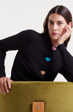 Load image into Gallery viewer, Clara Heart Button Black Cardigan
