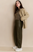 Load image into Gallery viewer, Yasmine Khaki Faux leather trousers
