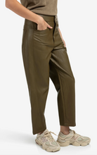 Load image into Gallery viewer, Yasmine Khaki Faux leather trousers
